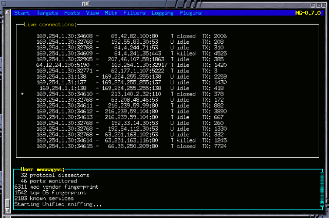 Ettercap screenshot
