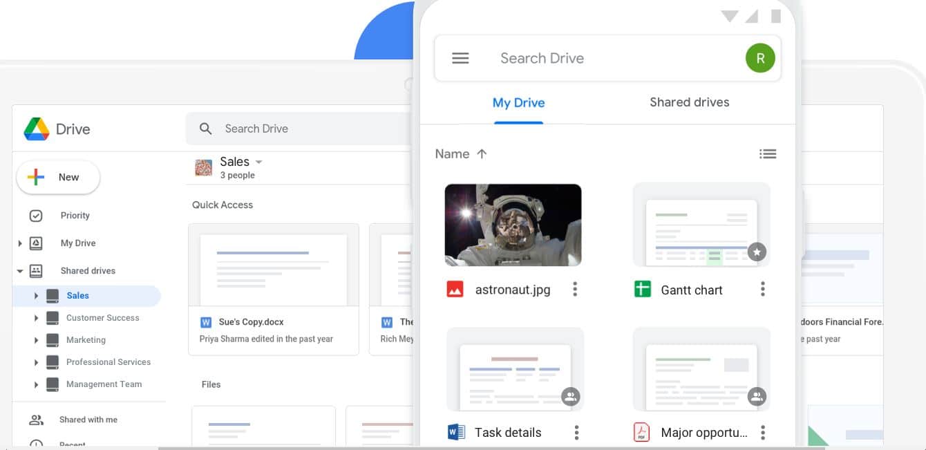 Google Drive for Work main dashboard