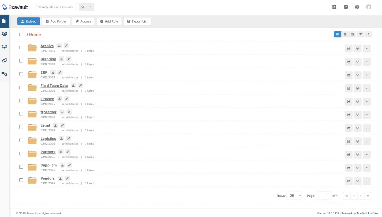 ExaVault File Transfer Dashboard